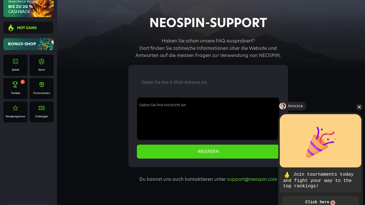 Neospin customer support