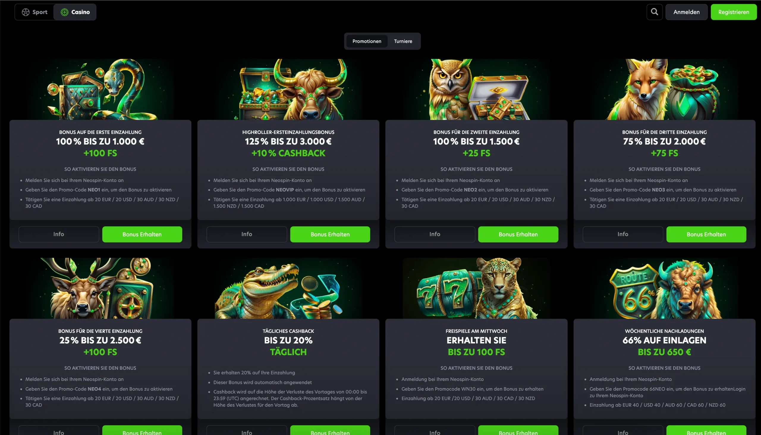 Neospin bonus banner