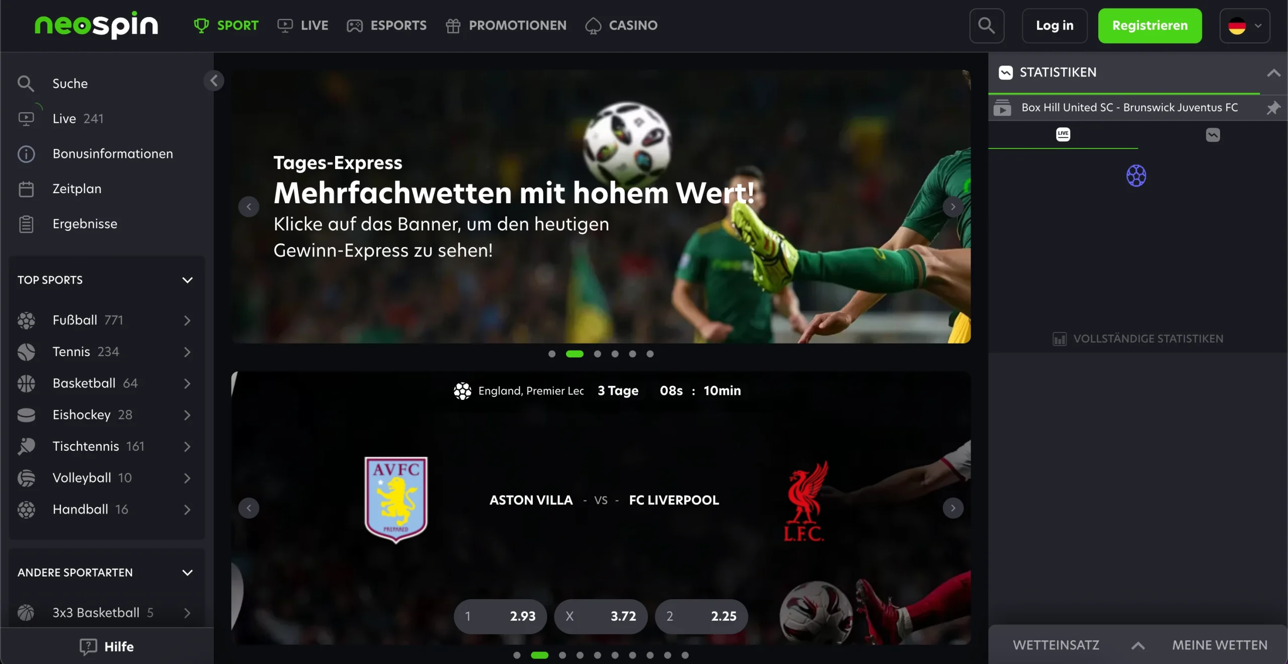 Neospin overview banner